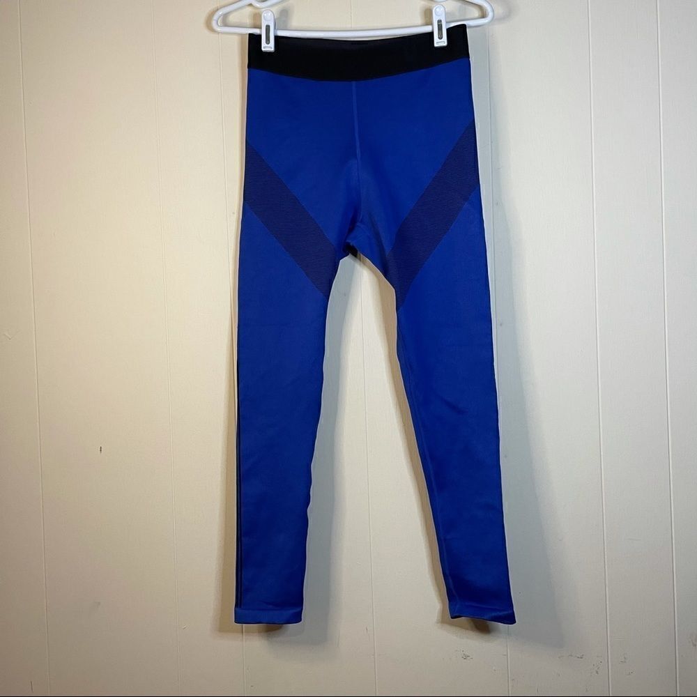Fabletics Ribbed Bright Blue Compression Leggings - image 1